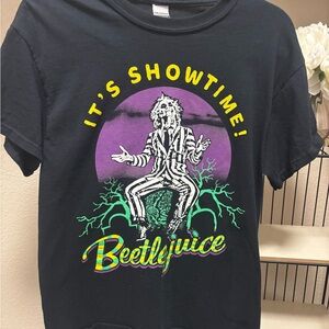 Beetlejuice Black and Purple Graphic T-Shirt medium
